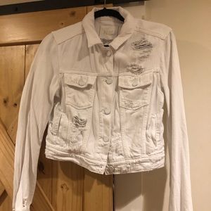 PAIGE premium denim white jean distressed jacket
